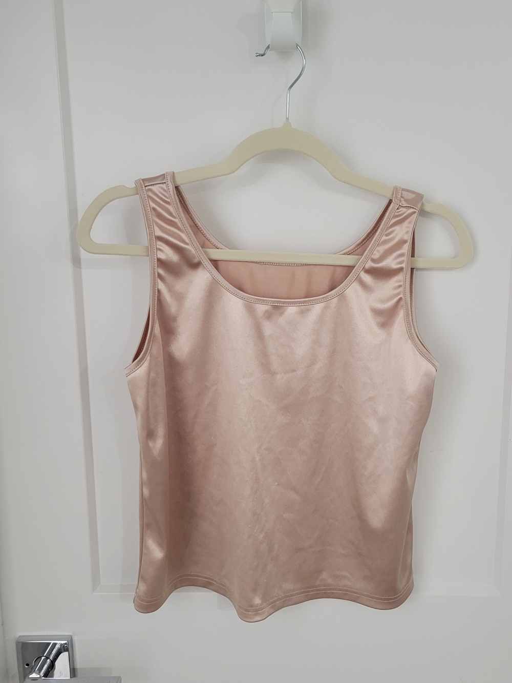 SHEIN Rose Gold Satin Scoop Tank